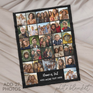 Create a Funky Photo Collage with 27 Photos Fleece Blanket