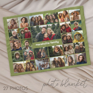 Create a Funky Photo Collage with 27 Photos Fleece Blanket