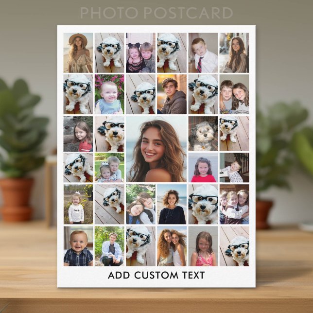 Create a Funky Photo Collage with 33 Photos Postcard (Custom Photo Postcard with Lots of Pictures)