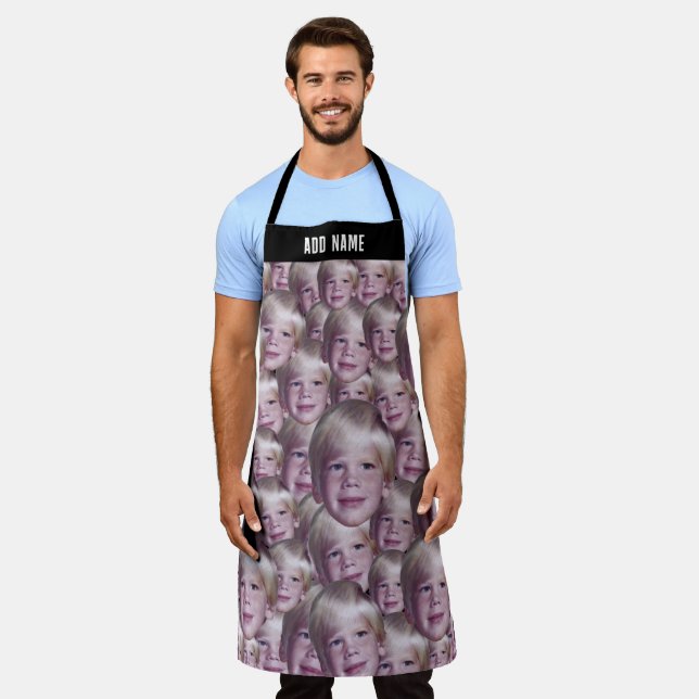 Create a Funky Photo Collage with your Custom Face Apron (Worn)