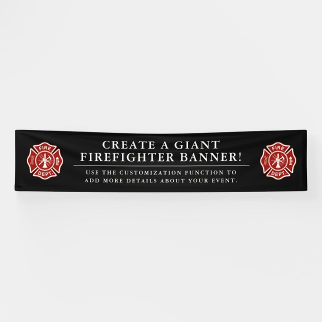 Create A Giant Firefighter Themed Black Banner (Horizontal)