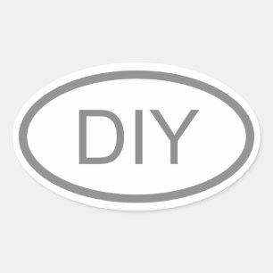 Create a Grey Euro Style Oval Sticker