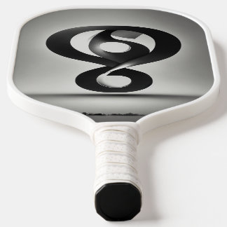 Create a logo using a question mark that represent pickleball paddle