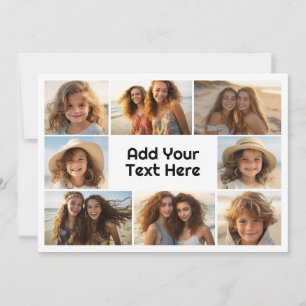 Create a Modern Simple Photo Collage with 8 Photos Holiday Card