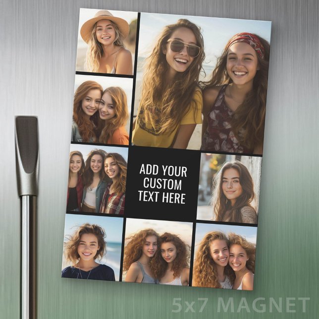 Create a Photo Collage with 8 Photos - Magnet (Photo Magnet Sheet - 5 inches x 7 inches)