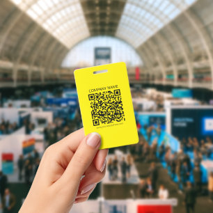 Create a QR Code Easily Seen Bright Yellow Black Badge