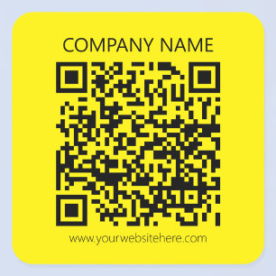 Create a QR Code   Easily Seen Bright Yellow Black Square Sticker