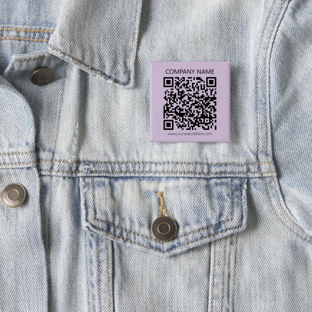 Create a QR Code | Pale Lavender Violet 2 Inch Square Button (In Situ)