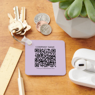 Create a QR Code   Pale Lavender Violet Keychain