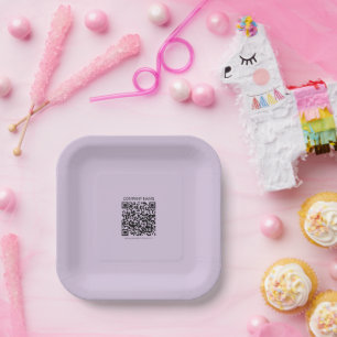 Create a QR Code Pale Lavender Violet Paper Plate