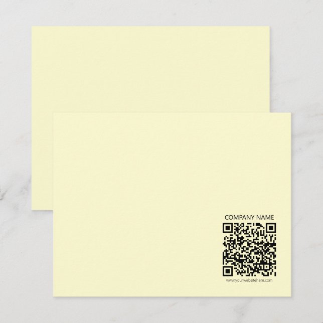 Create a QR Code | Pale Yellow Card (Front/Back)