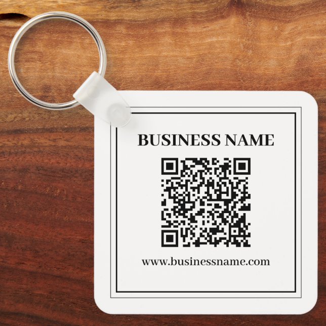 Create a Scannable QR code | Black & White Keychain (Front)