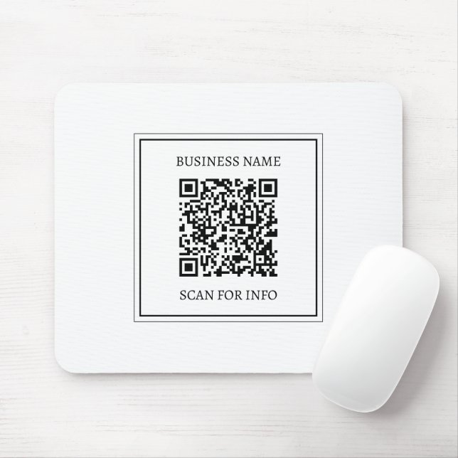 Create a Scannable QR code | Black & White Mouse Pad (With Mouse)