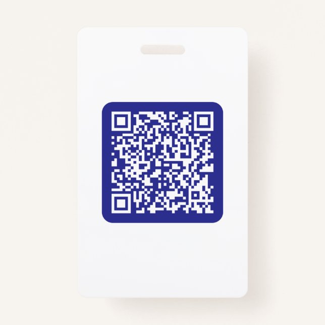 Create a Scannable QR code | Editable Dark Blue Badge (Front)