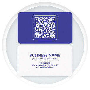 Create a Scannable QR code Editable Dark Blue Business Card