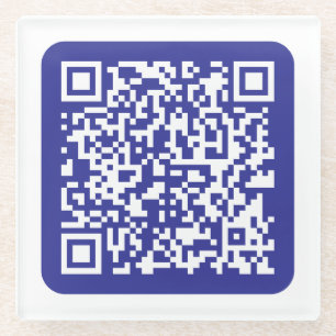 Create a Scannable QR code Editable Dark Blue Glass Coaster