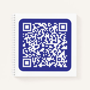 Create a Scannable QR code   Editable Dark Blue Notebook