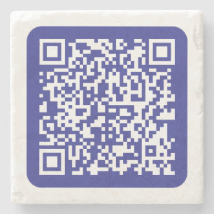 Create a Scannable QR code Editable Dark Blue Stone Coaster