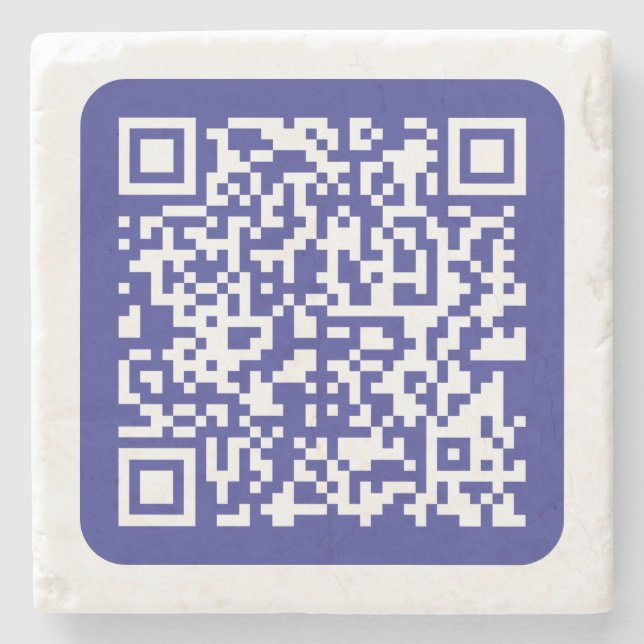Create a Scannable QR code | Editable Dark Blue Stone Coaster (Front)
