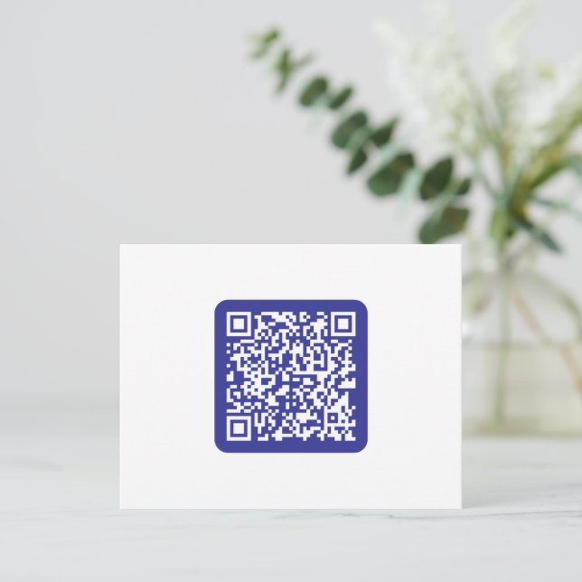 Create a Scannable QR code | Editable Dark Blue Thank You Card (Standing Front)