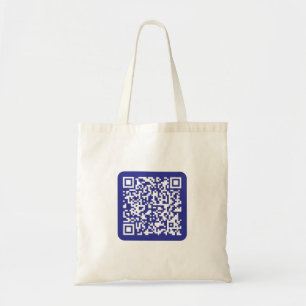 Create a Scannable QR code   Editable Dark Blue Tote Bag