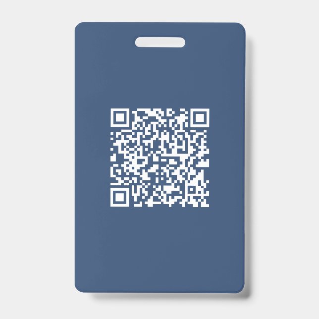 Create a Scannable QR Code | Faded Navy Blue  Badge (Front)