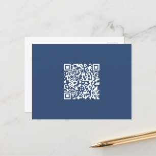 Create a Scannable QR Code Faded Navy Blue Postcard
