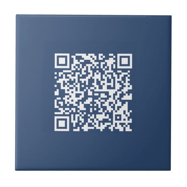 Create a Scannable QR Code | Faded Navy Blue  Tile (Front)