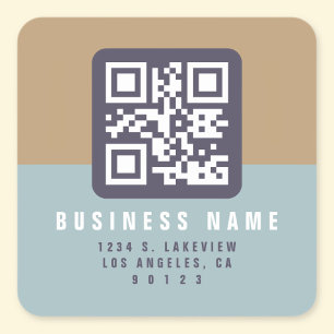Create a Scannable QR Code   Modern Return Address Square Sticker
