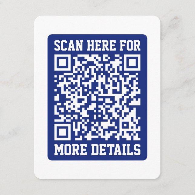 Create a Scannable QR code | Navy Blue (editable) Enclosure Card (Front)