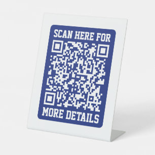 Create a Scannable QR code   Navy Blue (editable) Pedestal Sign