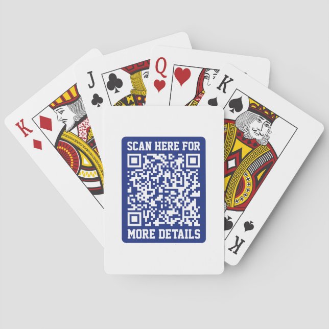 Create a Scannable QR code | Navy Blue (editable) Playing Cards (Back)
