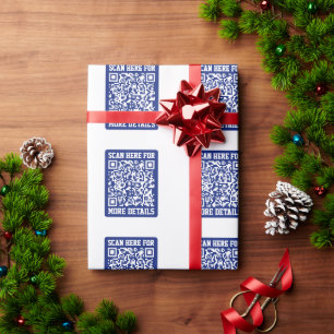 Create a Scannable QR code Navy Blue (editable) Wrapping Paper