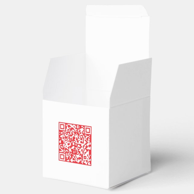 Create a Scannable Red (editable) QR code Favor Box (Opened)