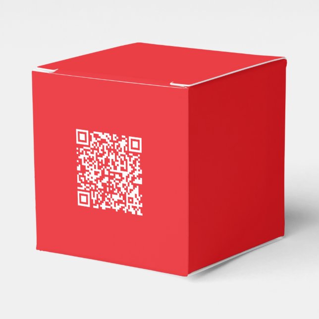 Create a Scannable Red (editable) QR code Favor Box (Front Side)