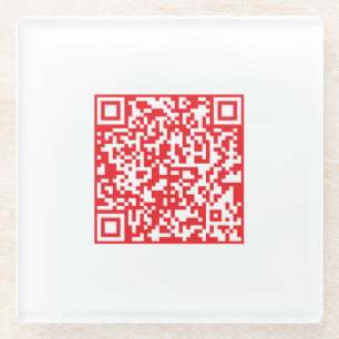 Create a Scannable Red (editable) QR code Glass Coaster