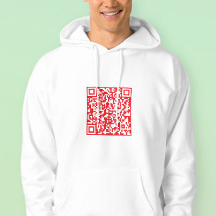 Create a Scannable Red (editable) QR code Hoodie