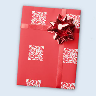 Create a Scannable Red (editable) QR code Wrapping Paper