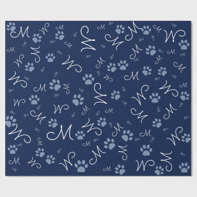 create a seamless personalized paw wrapping paper (Flat)