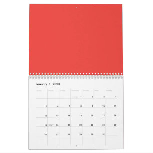 Create a Striking Red Background with White Border Calendar