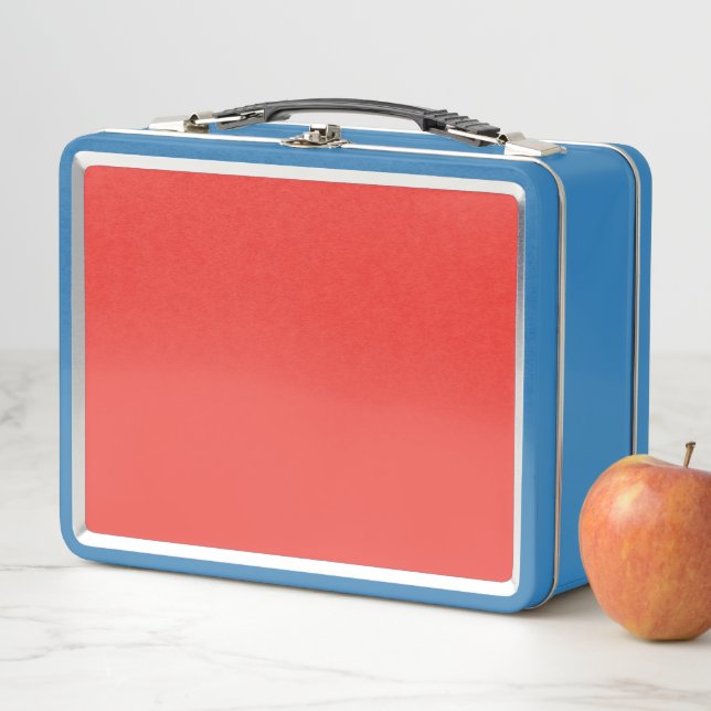 Create a Striking Red Background with White Border Metal Lunch Box (In Situ)
