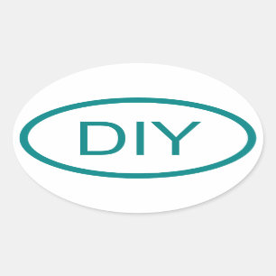 Create a Teal Euro Style Oval Sticker