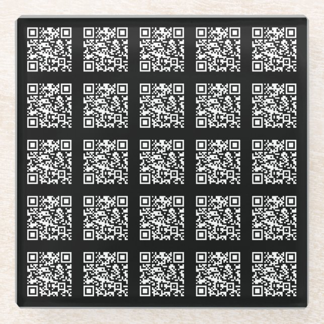 Create a Tiled QR code Pattern | Editable Colour Glass Coaster (Front)