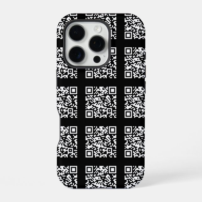 Create a Tiled QR code Pattern | Editable Colour iPhone Case (Back)