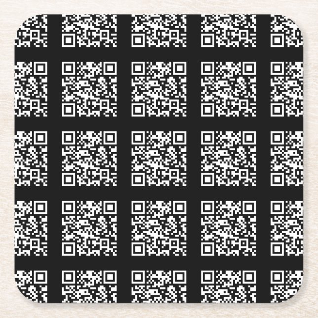 Create a Tiled QR code Pattern | Editable Colour Square Paper Coaster (Front)