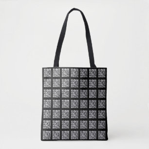Create a Tiled QR code Pattern   Editable Colour Tote Bag