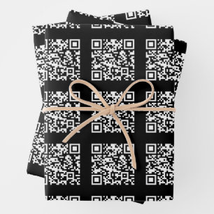 Create a Tiled QR code Pattern Editable Colour Wrapping Paper Sheet