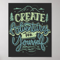create adventures vintage style typography hiking