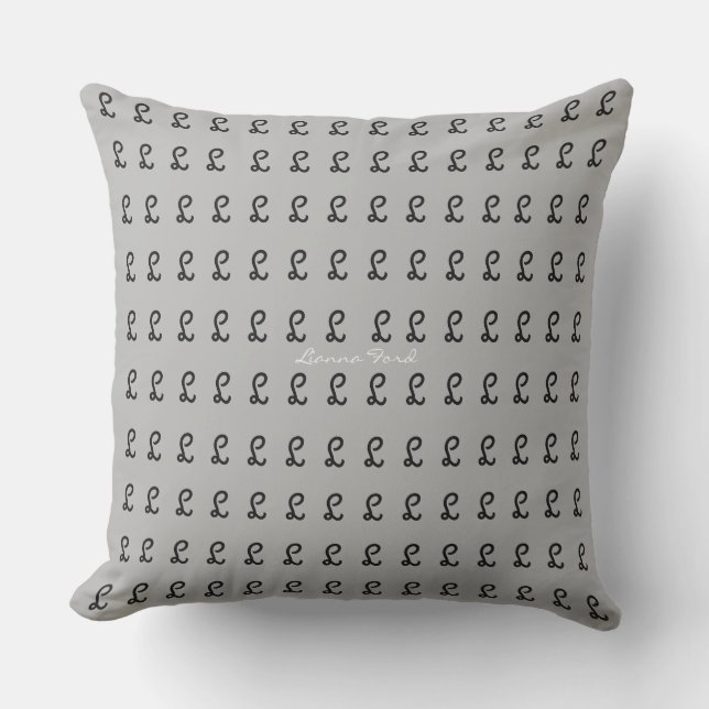 create an amazing and personalized grey throw pillow (Front)