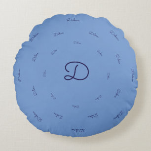 create an awesome and personalized blue round pillow